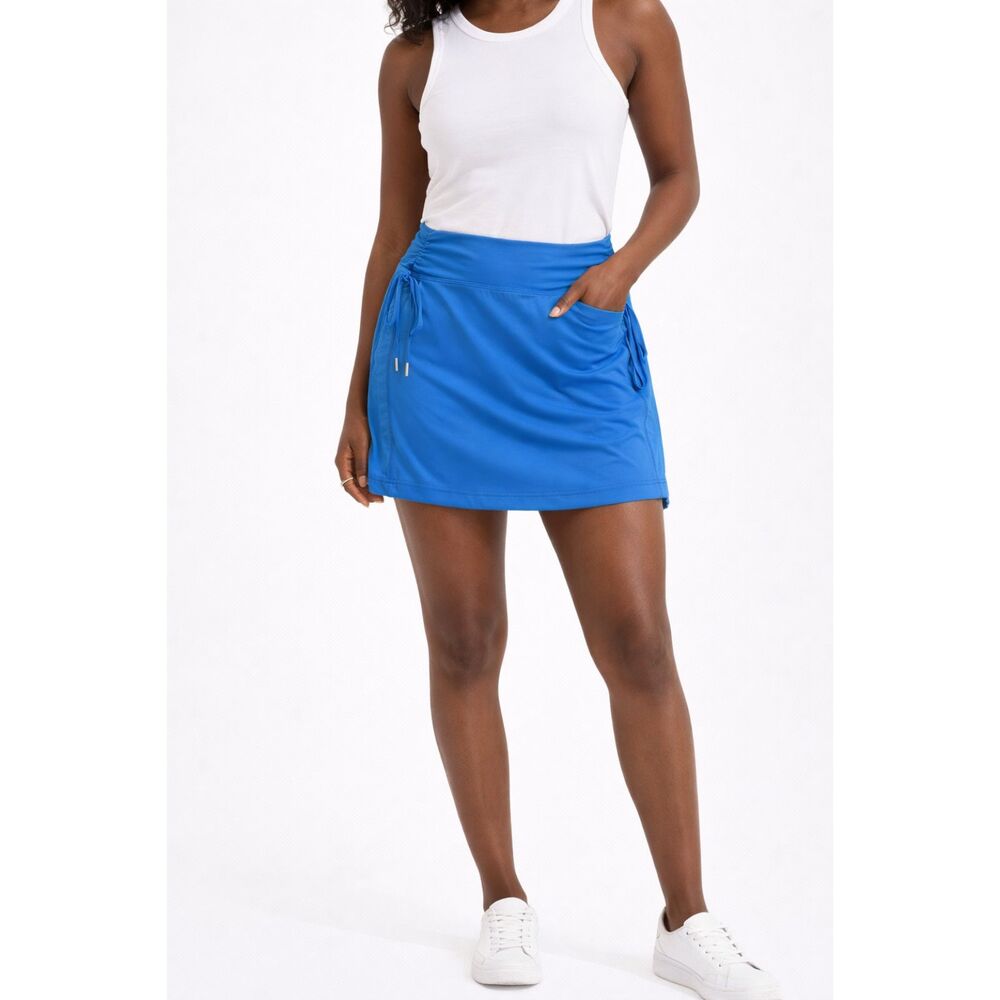 Antigua Womens Athletic Skort Blue Stretch Golf Tennis Skirt Built In Shorts L